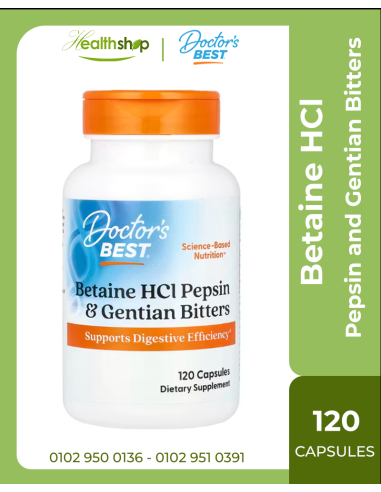 Betaine HCl Pepsin and Gentian Bitters - 120 Capsules