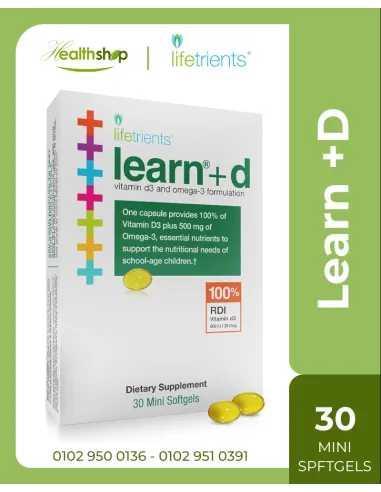 Learn +D - Vitamin D3, Omega 3 - 30 Mini Softgels