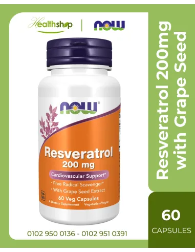 Resveratrol 200mg with Grape Seed - 60 Veg Capsules