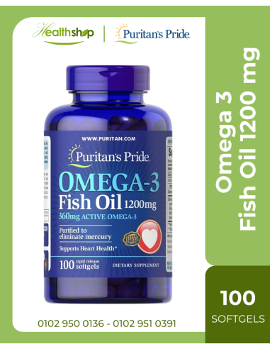 Omega 3 Fish Oil 1200 mg (360 mg Active Omega-3) - 100 softgels ( Best Before 12/2025 )